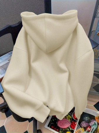 HESSEN Women's New Autumn/Winter Fashion Casual Loose Versatile Solid Color & Letter Print Long Sleeve Hoodie Sweatshirt, Daily Wear, Back To School, Graduation, Teacher Outfit, Outdoor Fitness, Running, Christmas Party - Image 11