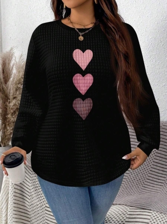 EMERY ROSE Khaki Plaid Round Neck Casual Comfortable Sweatshirt, Fall/Winter - Image 5