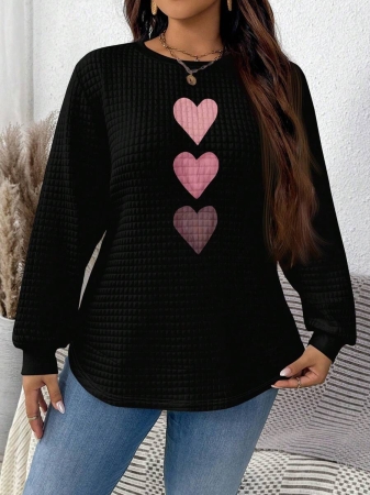 EMERY ROSE Khaki Plaid Round Neck Casual Comfortable Sweatshirt, Fall/Winter - Image 9