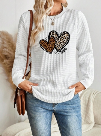 EMERY ROSE Khaki Plaid Round Neck Casual Comfortable Sweatshirt, Fall/Winter - Image 11