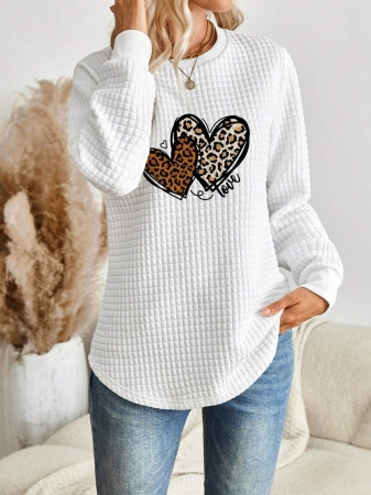 EMERY ROSE Khaki Plaid Round Neck Casual Comfortable Sweatshirt, Fall/Winter - Image 15