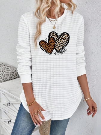 EMERY ROSE Khaki Plaid Round Neck Casual Comfortable Sweatshirt, Fall/Winter - Image 17