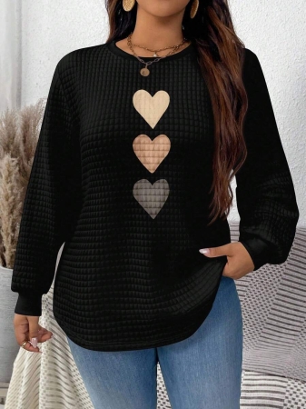 EMERY ROSE Khaki Plaid Round Neck Casual Comfortable Sweatshirt, Fall/Winter - Image 25