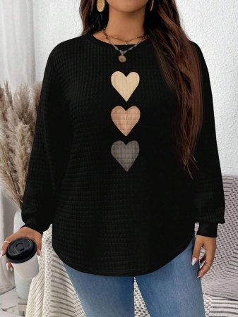 EMERY ROSE Khaki Plaid Round Neck Casual Comfortable Sweatshirt, Fall/Winter - Image 28