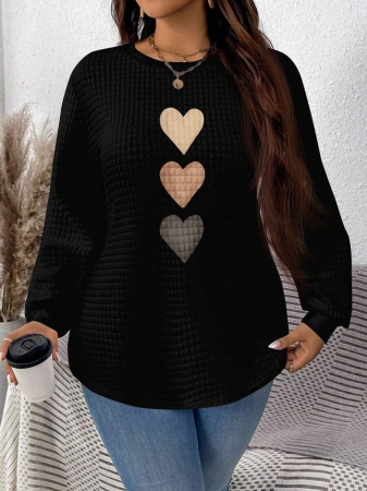 EMERY ROSE Khaki Plaid Round Neck Casual Comfortable Sweatshirt, Fall/Winter - Image 32