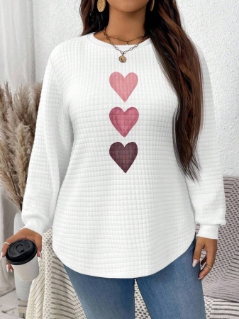 EMERY ROSE Khaki Plaid Round Neck Casual Comfortable Sweatshirt, Fall/Winter - Image 70