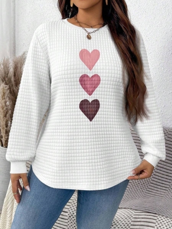 EMERY ROSE Khaki Plaid Round Neck Casual Comfortable Sweatshirt, Fall/Winter - Image 72