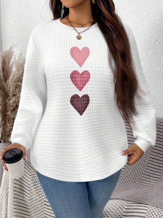 EMERY ROSE Khaki Plaid Round Neck Casual Comfortable Sweatshirt, Fall/Winter - Image 74