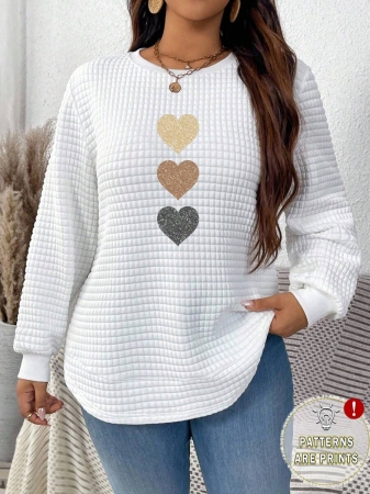 EMERY ROSE Khaki Plaid Round Neck Casual Comfortable Sweatshirt, Fall/Winter - Image 77