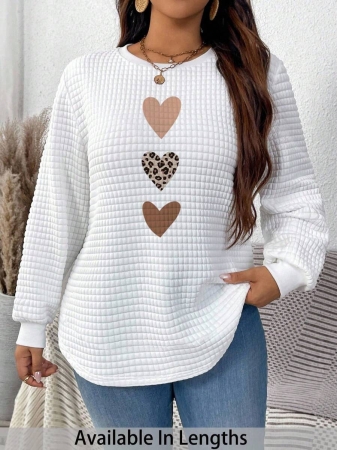 EMERY ROSE Khaki Plaid Round Neck Casual Comfortable Sweatshirt, Fall/Winter - Image 100