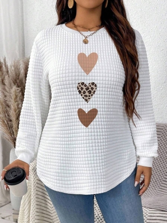 EMERY ROSE Khaki Plaid Round Neck Casual Comfortable Sweatshirt, Fall/Winter - Image 104