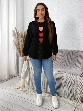 EMERY ROSE Khaki Plaid Round Neck Casual Comfortable Sweatshirt, Fall/Winter - Image 113