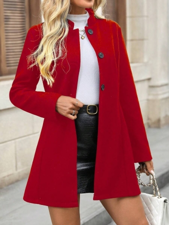 SHEIN Clasi Women's Coat, Simple Solid Color Casual Outerwear For Autumn/Winter, Winter Coats For Women, Jackets Fall Cloth For Women - Image 9