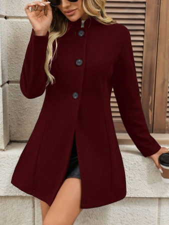 SHEIN Clasi Women's Coat, Simple Solid Color Casual Outerwear For Autumn/Winter, Winter Coats For Women, Jackets Fall Cloth For Women - Image 15