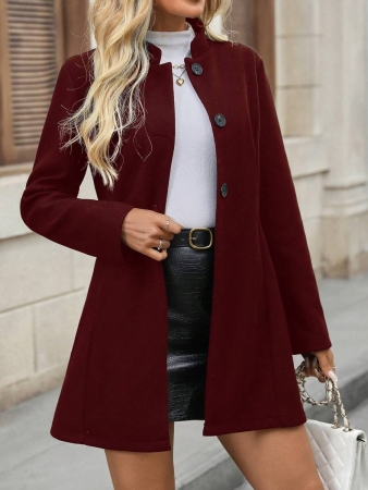 SHEIN Clasi Women's Coat, Simple Solid Color Casual Outerwear For Autumn/Winter, Winter Coats For Women, Jackets Fall Cloth For Women - Image 17