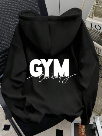 SHEIN Women's Letter Print Long Sleeve Casual Loose Hoodie Sweatshirt Fall Cloth For Women, Christmas - Image 2