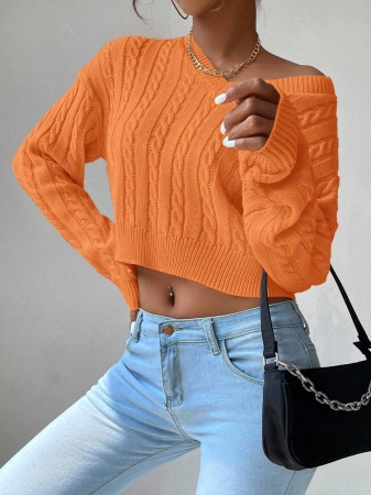 Chiquease V-Neck Cable Knit Sweater,Long Sleeve Tops Knit Pullover Fall Winter Outfit - Image 21