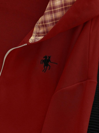 EMERY ROSE Fashionable Casual Style Long Sleeve Plaid Collar Zipper Letter Print Hoodie For Women Fall Cloth For Women, Christmas - Image 13