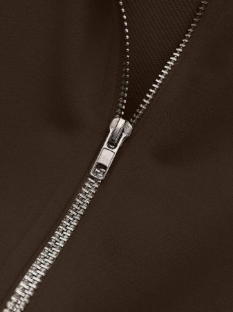 EMERY ROSE Fashionable Casual Style Long Sleeve Plaid Collar Zipper Letter Print Hoodie For Women Fall Cloth For Women, Christmas - Image 36