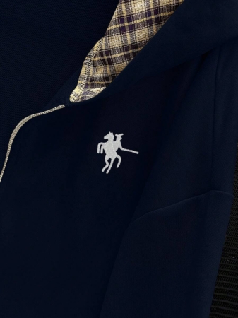 EMERY ROSE Fashionable Casual Style Long Sleeve Plaid Collar Zipper Letter Print Hoodie For Women Fall Cloth For Women, Christmas - Image 46