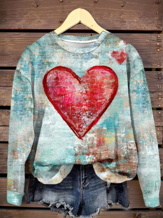 SHEIN LUNE Casual Cute Floral Pattern Round Neck Loose Fit Women Sweatshirt, Suitable For Autumn/Winter - Image 54