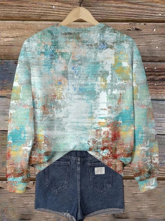 SHEIN LUNE Casual Cute Floral Pattern Round Neck Loose Fit Women Sweatshirt, Suitable For Autumn/Winter - Image 55