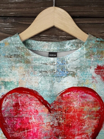 SHEIN LUNE Casual Cute Floral Pattern Round Neck Loose Fit Women Sweatshirt, Suitable For Autumn/Winter - Image 59