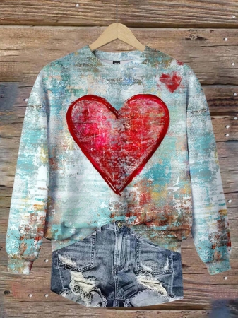 SHEIN LUNE Casual Cute Floral Pattern Round Neck Loose Fit Women Sweatshirt, Suitable For Autumn/Winter - Image 61