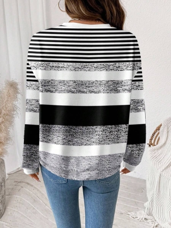 SHEIN LUNE Casual Cute Floral Pattern Round Neck Loose Fit Women Sweatshirt, Suitable For Autumn/Winter - Image 63