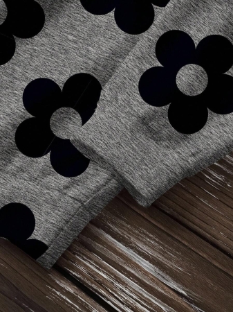 SHEIN LUNE Casual Cute Floral Pattern Round Neck Loose Fit Women Sweatshirt, Suitable For Autumn/Winter - Image 77