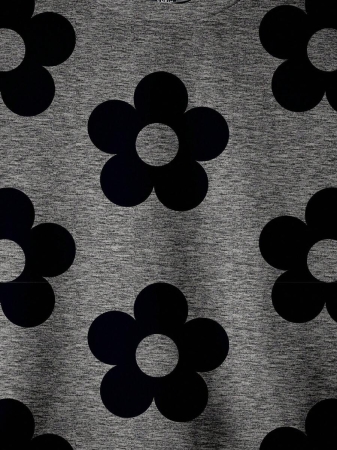 SHEIN LUNE Casual Cute Floral Pattern Round Neck Loose Fit Women Sweatshirt, Suitable For Autumn/Winter - Image 79