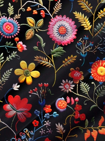 SHEIN LUNE Casual Cute Floral Pattern Round Neck Loose Fit Women Sweatshirt, Suitable For Autumn/Winter - Image 82