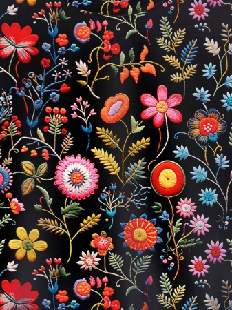 SHEIN LUNE Casual Cute Floral Pattern Round Neck Loose Fit Women Sweatshirt, Suitable For Autumn/Winter - Image 86