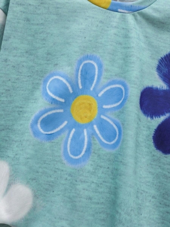 SHEIN LUNE Casual Cute Floral Pattern Round Neck Loose Fit Women Sweatshirt, Suitable For Autumn/Winter - Image 98