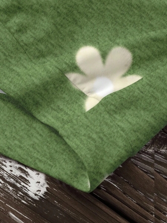 SHEIN LUNE Casual Cute Floral Pattern Round Neck Loose Fit Women Sweatshirt, Suitable For Autumn/Winter - Image 126