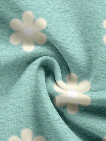 SHEIN LUNE Casual Cute Floral Pattern Round Neck Loose Fit Women Sweatshirt, Suitable For Autumn/Winter - Image 148