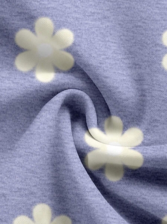 SHEIN LUNE Casual Cute Floral Pattern Round Neck Loose Fit Women Sweatshirt, Suitable For Autumn/Winter - Image 173