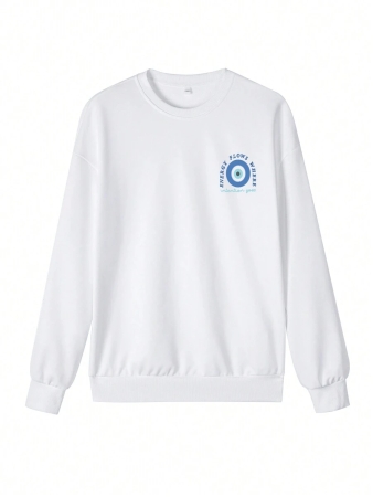 Women's Autumn And Winter Slogan Graphic Long Sleeved Crew Neck Sweatshirt ,Casual Loose And Versatile Holiday Style Tops,Fashionable Fall Women Clothes Suitable For Daily Wear - Image 5