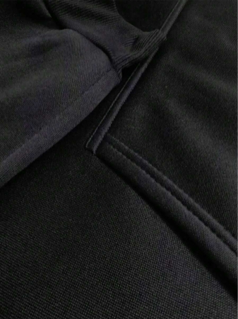 Women's Vintage Cat Face Print Hooded Sweatshirt, Smiling Tabby Cat Design, Soft Gray Pullover Sweater With Pockets, All-Season Casual Comfort, Machine Washable Cat Apparel, Patterned Letter Print, Velvet Texture, Loose Fit, Comfortable Hooded, Playful Cat Face And Paw Print Details, Solid Color Base, Vintage Style, Plus Size Available, Hoodie, Women's Hoodie, Women's Autumn Clothing - White And Navy Off-The-Shoulder Cropped Top - Image 6