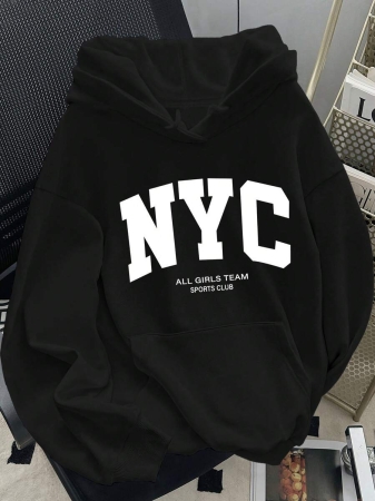 SHEIN Women's Casual Loose Fit Palm Tree Print Long Sleeve Hoodie Sweatshirt, Autumn - Image 2