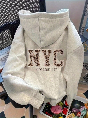 SHEIN Women's Casual Loose Fit Palm Tree Print Long Sleeve Hoodie Sweatshirt, Autumn - Image 19