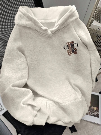 SHEIN Women's Casual Loose Fit Palm Tree Print Long Sleeve Hoodie Sweatshirt, Autumn - Image 71