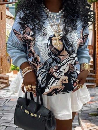 Rovax Mark Lady Maria Bless Me, Shelter Me Fall Winter Sweatshirt - Image 12