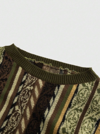 ROMWE Hippie Hippie Bohemian Vertical Striped Flare Sleeve Pullover Sweater - Image 9