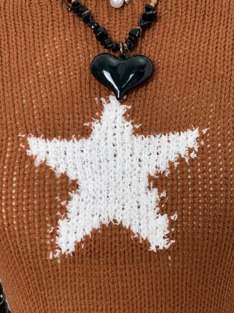 EgrlEra Women's Casual Star Pattern Sweater, Autumn - Image 15