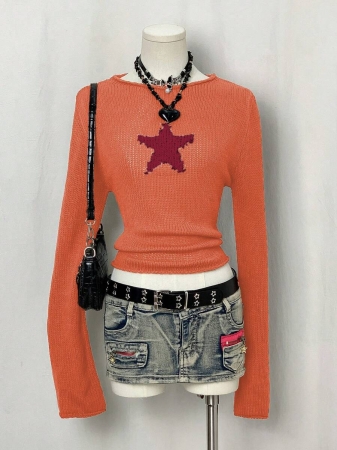 EgrlEra Women's Casual Star Pattern Sweater, Autumn - Image 17