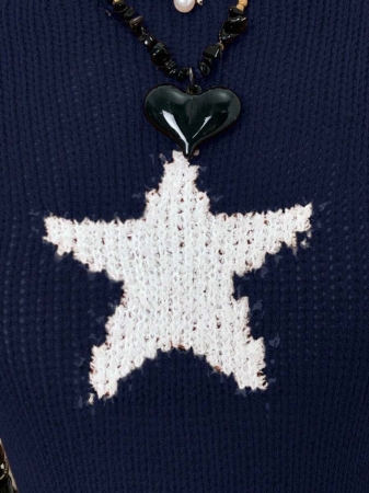 EgrlEra Women's Casual Star Pattern Sweater, Autumn - Image 25