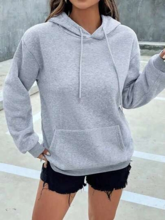 Women's Simple Hoodie With Front Pockets - Comfortable Everyday Pullover For Fall And Winter, Machine Washable Casual Sweatshirt, Fall/Winter Style | Hooded Pullover | Ribbed Cuffs, Sweater Sweatshirt