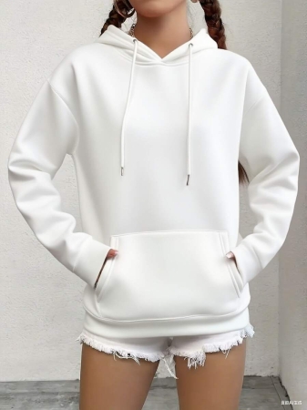 Women's Simple Hoodie With Front Pockets - Comfortable Everyday Pullover For Fall And Winter, Machine Washable Casual Sweatshirt, Fall/Winter Style | Hooded Pullover | Ribbed Cuffs, Sweater Sweatshirt - Image 7