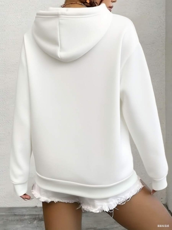 Women's Simple Hoodie With Front Pockets - Comfortable Everyday Pullover For Fall And Winter, Machine Washable Casual Sweatshirt, Fall/Winter Style | Hooded Pullover | Ribbed Cuffs, Sweater Sweatshirt - Image 8